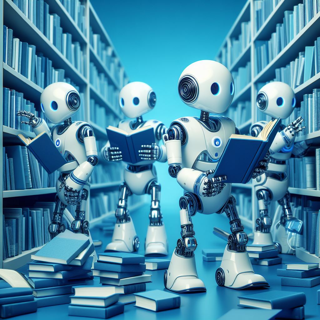 Robots finding questions in a library