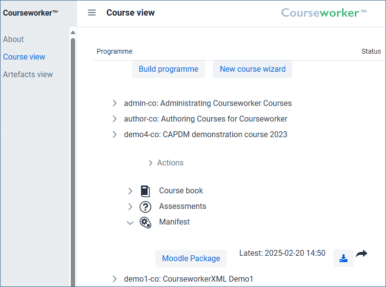 Screenshot of Courseworker